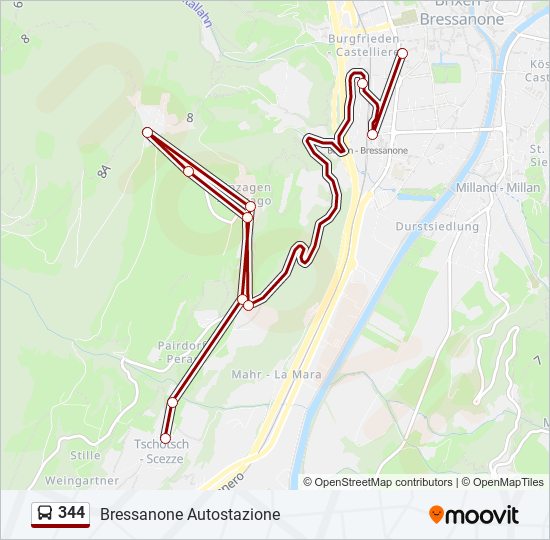 344 Route: Schedules, Stops & Maps - Bressanone Autostazione (Updated)