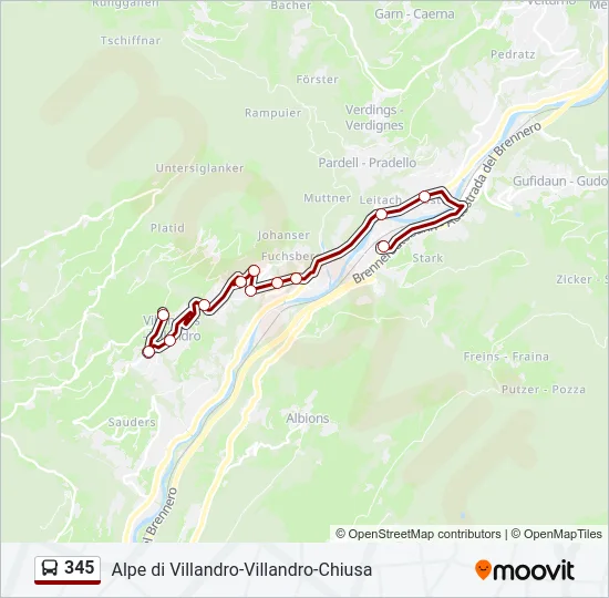345 Bus Line Map