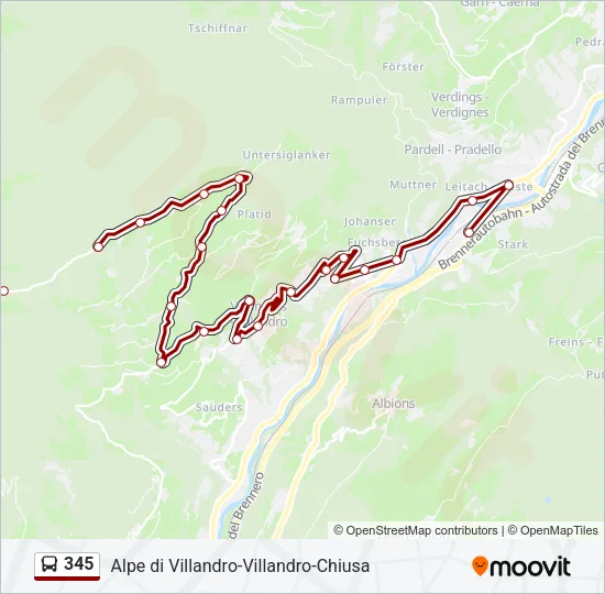 345 Bus Line Map