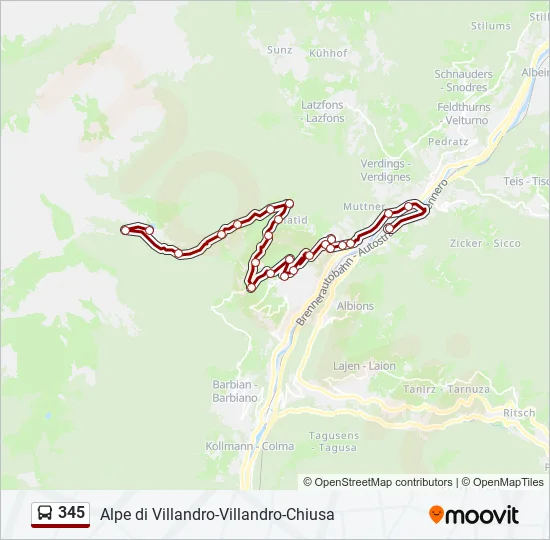 345 Bus Line Map