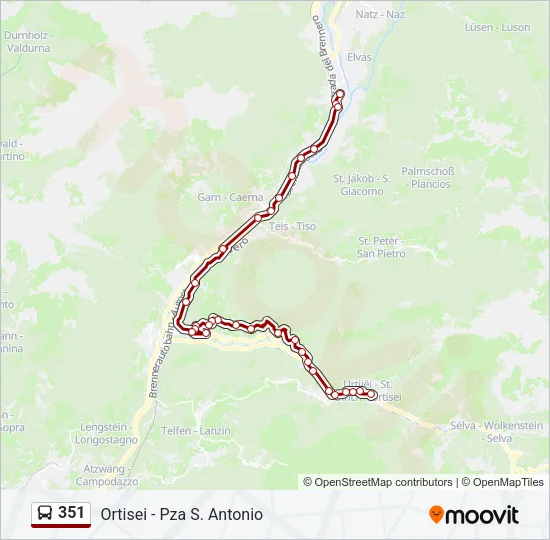 351 Bus Line Map