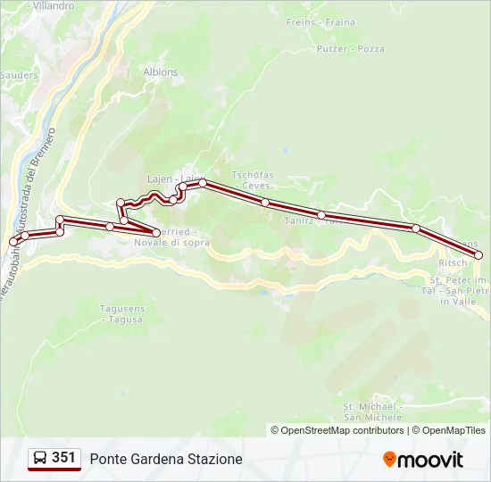 351 Bus Line Map