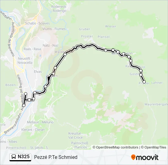 N325 Bus Line Map