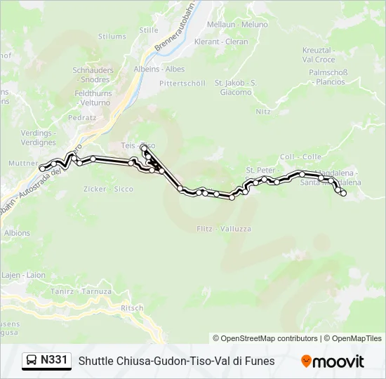 N331 Bus Line Map