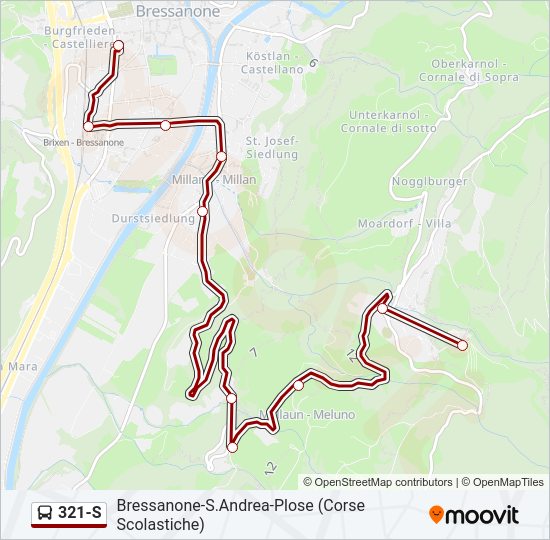 Percorso linea bus 321-S