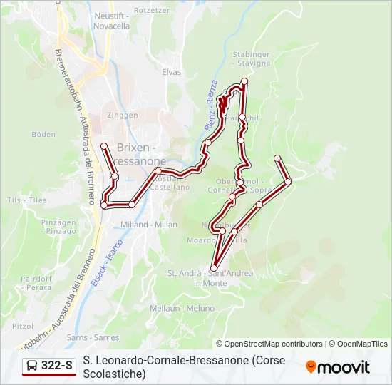 322-S Bus Line Map