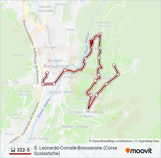 322-S Bus Line Map