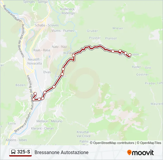 325-S Bus Line Map