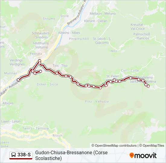 338-S Bus Line Map