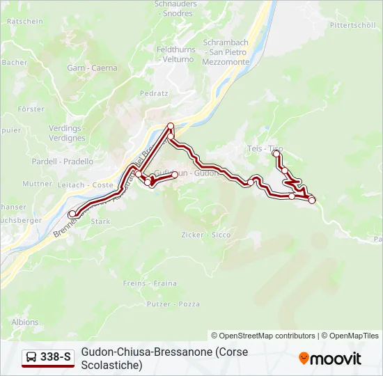 338-S Bus Line Map