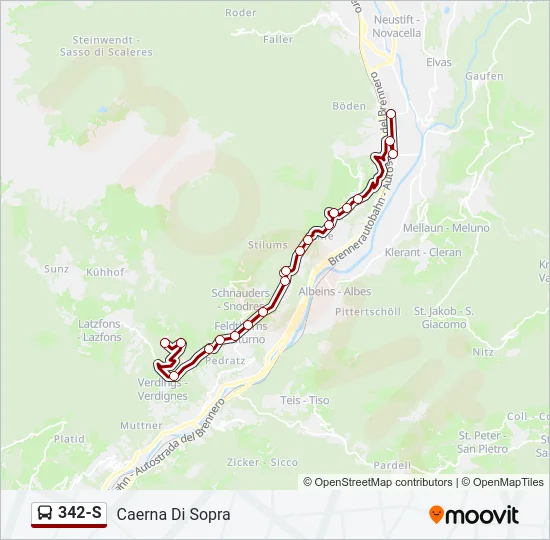 342-S Bus Line Map
