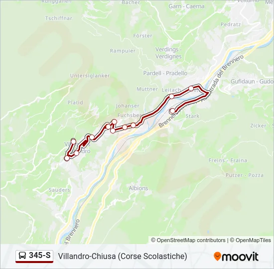 345-S Bus Line Map
