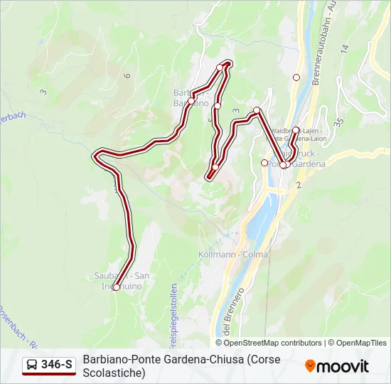 346-S Bus Line Map