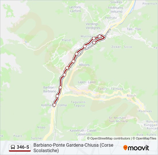 Percorso linea bus 346-S