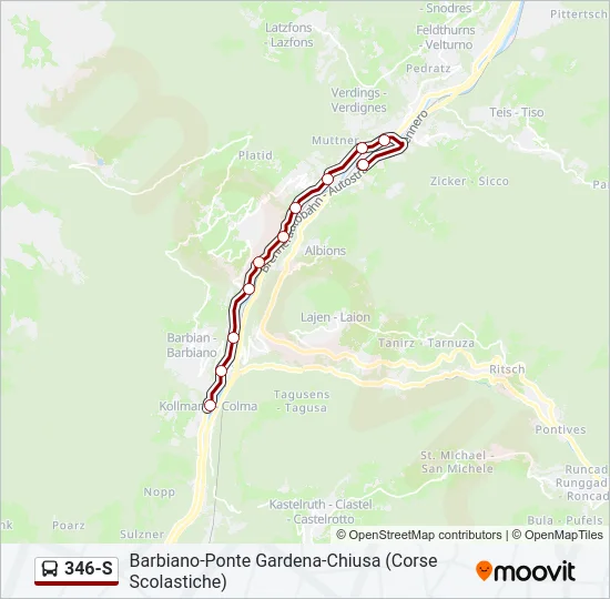 346-S Bus Line Map