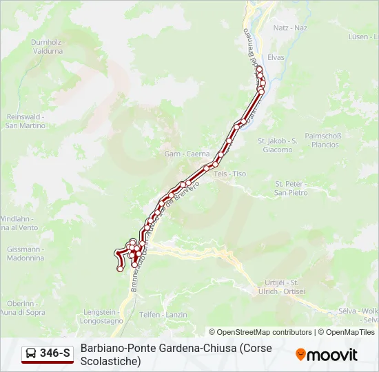 346-S Bus Line Map