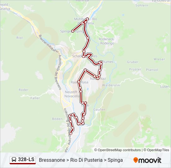 Percorso linea bus 328-LS