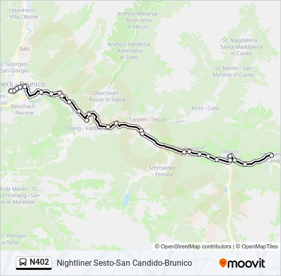 N402 bus Line Map