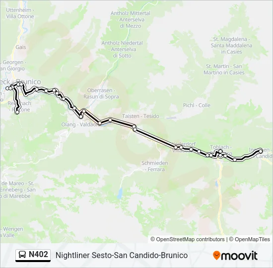N402 Bus Line Map