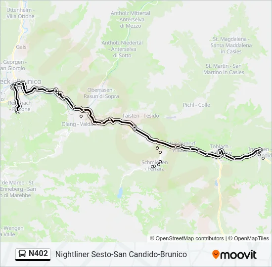 N402 Bus Line Map