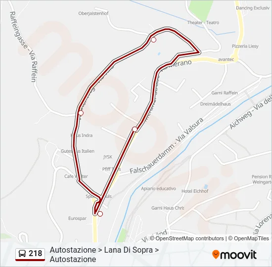 218 Bus Line Map