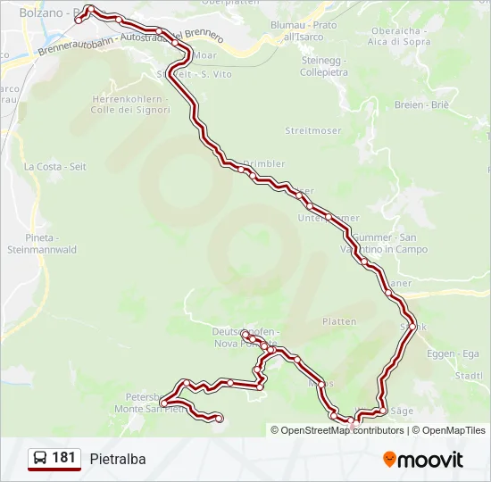 181 Bus Line Map
