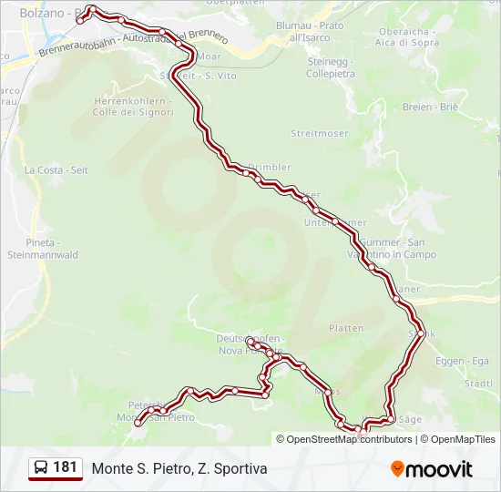 181 Bus Line Map