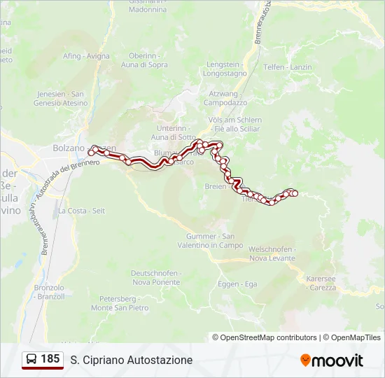 185 Bus Line Map