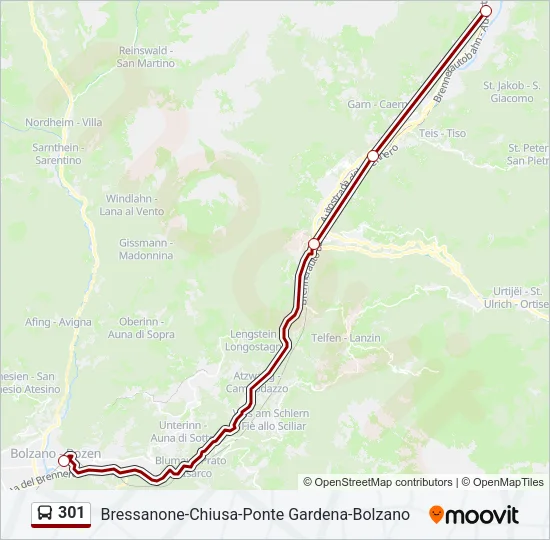 301 Bus Line Map