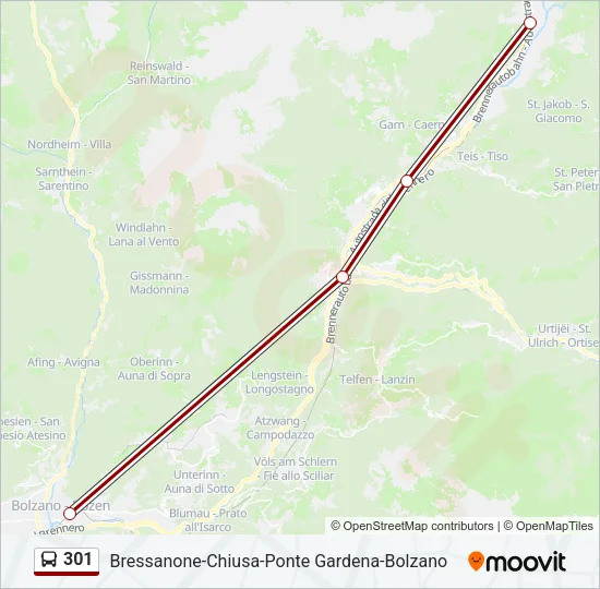 301 Bus Line Map