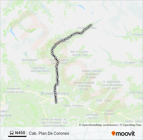 N450 Bus Line Map