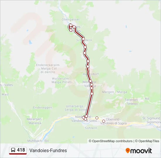 418 Bus Line Map
