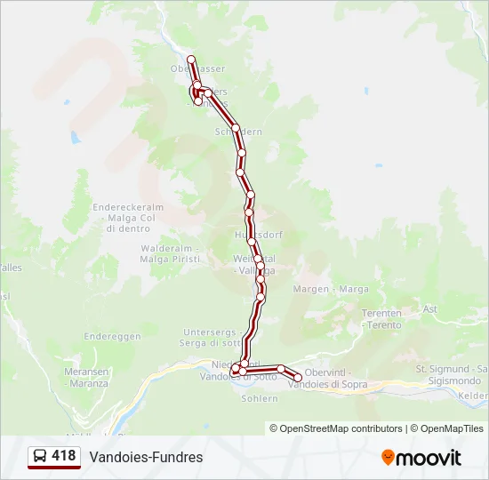 418 Bus Line Map