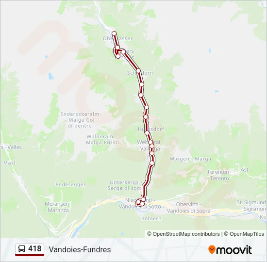 418 Bus Line Map
