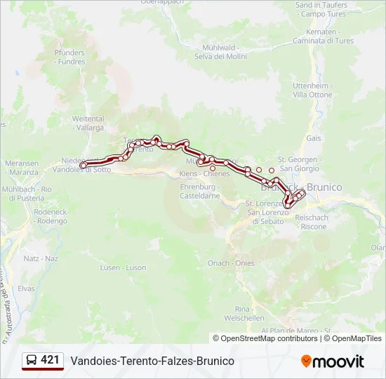 421 Bus Line Map