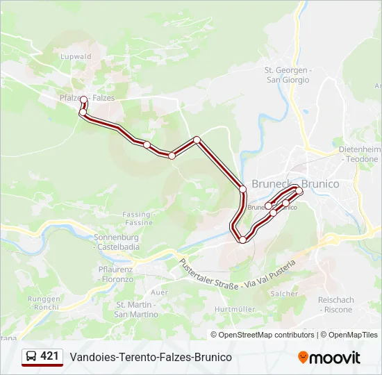 421 Bus Line Map