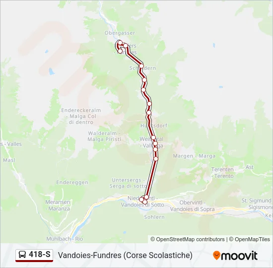 418-S Bus Line Map