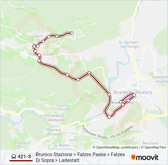 421-S Bus Line Map