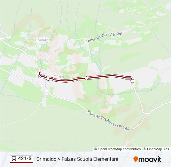 Percorso linea bus 421-S