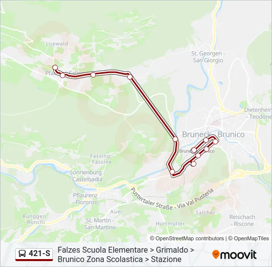 421-S Bus Line Map