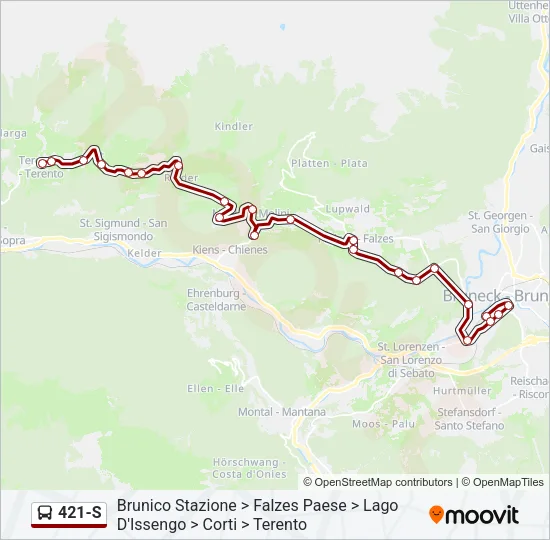 421-S Bus Line Map