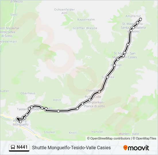 N441 Bus Line Map