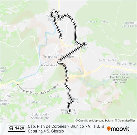 N420 Bus Line Map