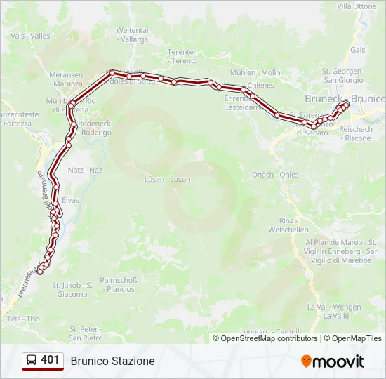 401 Bus Line Map