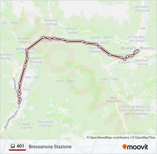 401 Bus Line Map