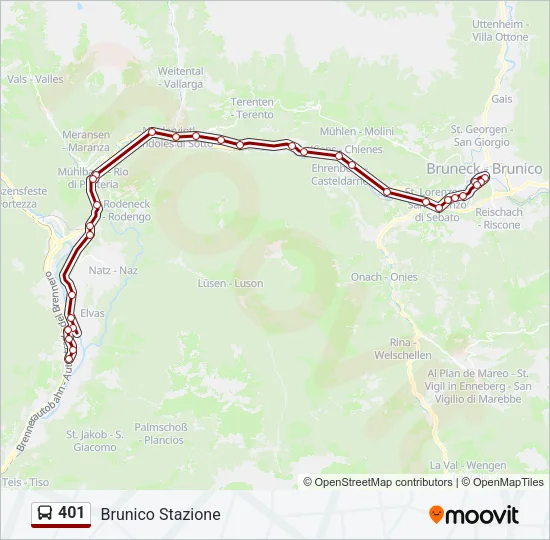 401 Bus Line Map