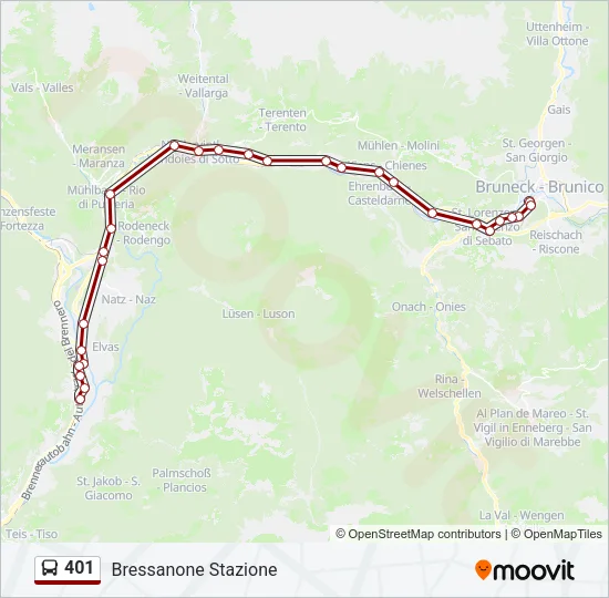401 Bus Line Map