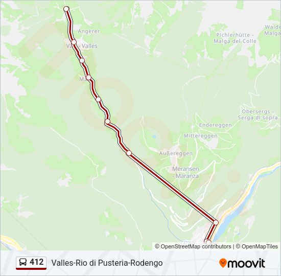 Percorso linea bus 412