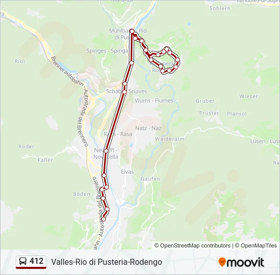 412 Bus Line Map