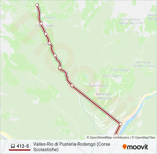 412-S Bus Line Map